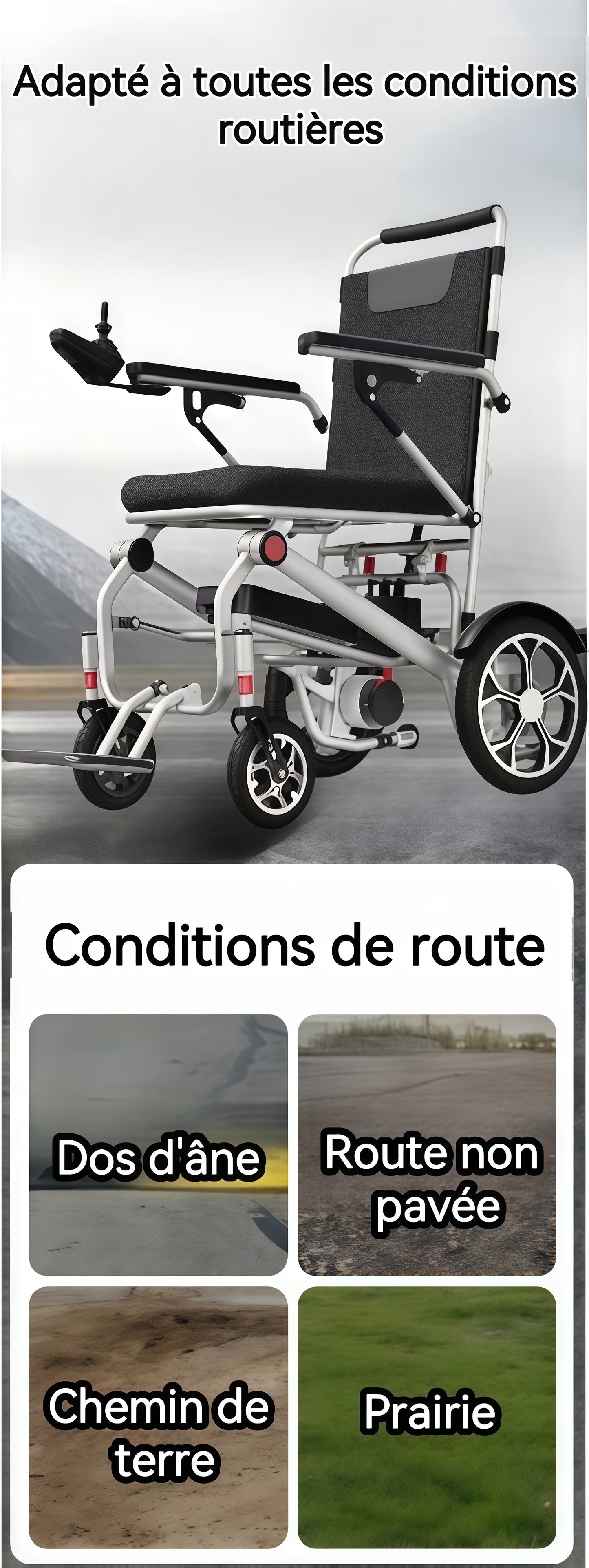 ByteTecpeak D06 Fauteuil roulant électrique pliable ultraléger, batterie au lithium 12Ah, charge maximale 150kg, portable et compact