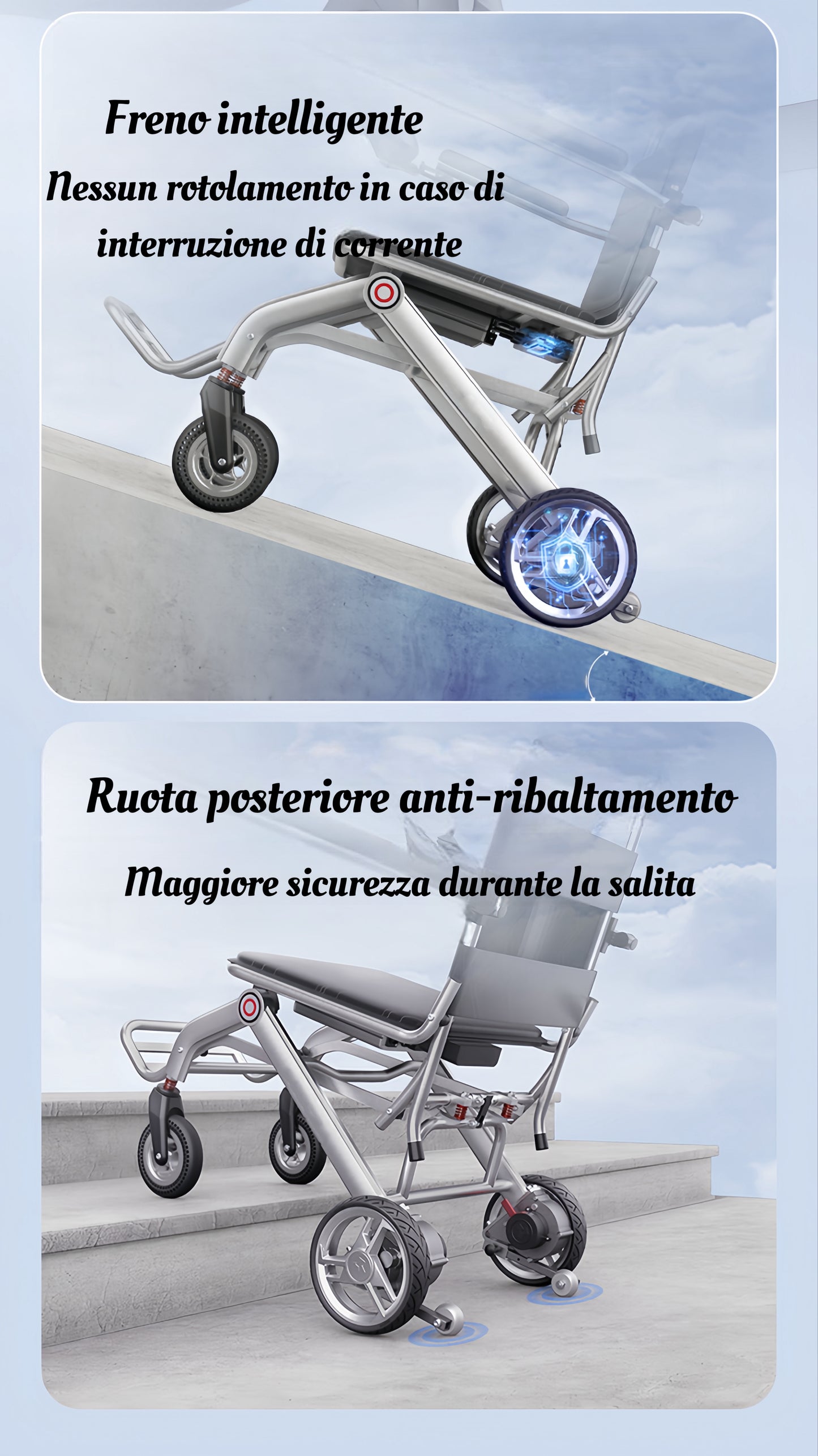ByteTecpeak D01 solo 14,1 kg Carrozzina elettrica ultraleggera, pieghevole e portatile, adatta agli aerei, con batteria agli ioni di litio da 12A, capacità di carico 150 kg