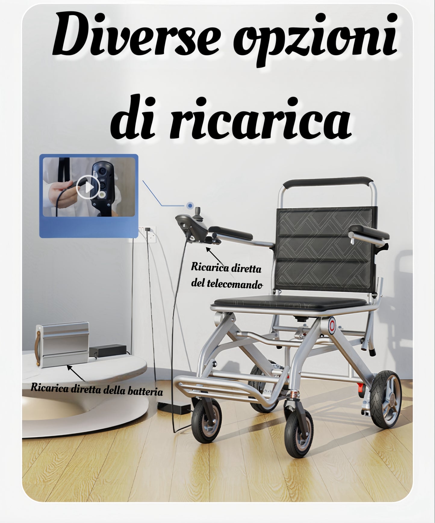 ByteTecpeak D01 solo 14,1 kg Carrozzina elettrica ultraleggera, pieghevole e portatile, adatta agli aerei, con batteria agli ioni di litio da 12A, capacità di carico 150 kg