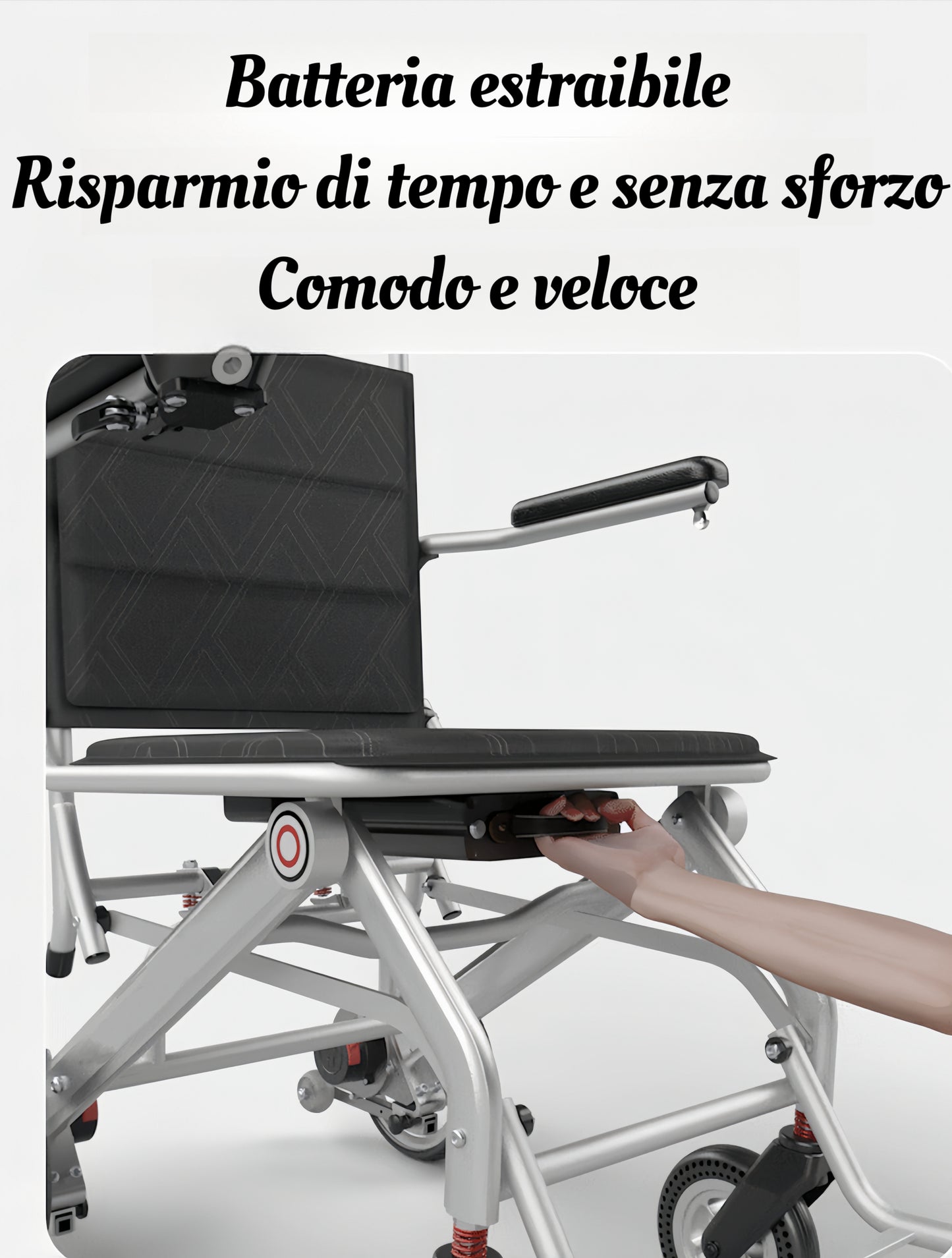 ByteTecpeak D01 solo 14,1 kg Carrozzina elettrica ultraleggera, pieghevole e portatile, adatta agli aerei, con batteria agli ioni di litio da 12A, capacità di carico 150 kg