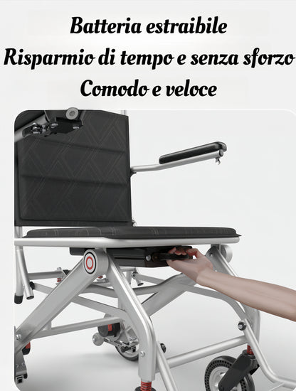 ByteTecpeak D01 solo 14,1 kg Carrozzina elettrica ultraleggera, pieghevole e portatile, adatta agli aerei, con batteria agli ioni di litio da 12A, capacità di carico 150 kg