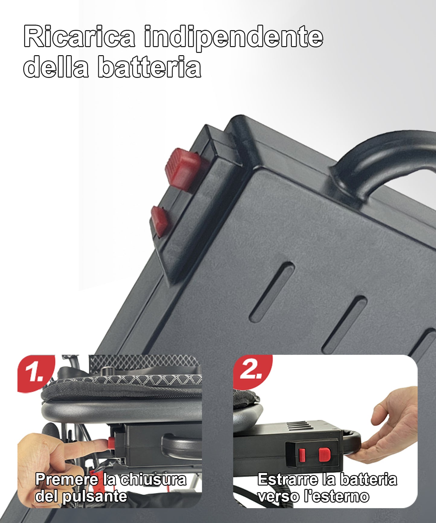 Carrozzina pieghevole ByteTecpeak D04-Black - Batteria da 10Ah, motore da 500W, autonomia 20 km