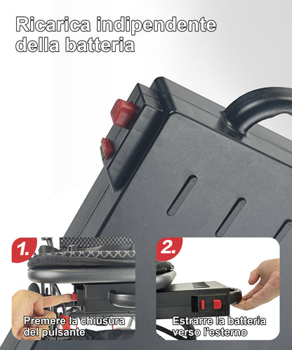 Carrozzina pieghevole ByteTecpeak D04-Black - Batteria da 10Ah, motore da 500W, autonomia 20 km