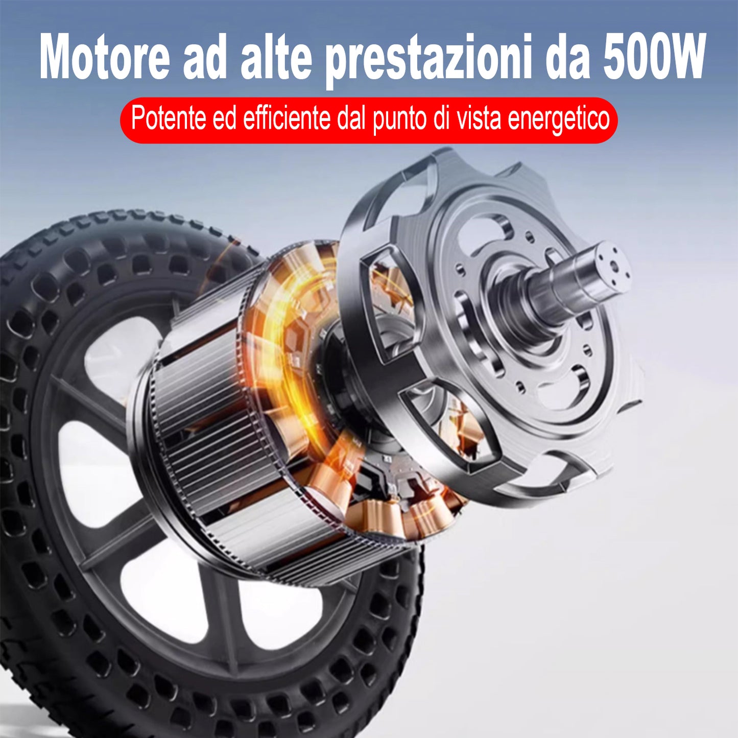 Carrozzina pieghevole ByteTecpeak D04-Black - Batteria da 10Ah, motore da 500W, autonomia 20 km