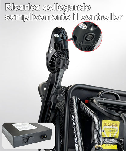 Carrozzina pieghevole ByteTecpeak D04-Black - Batteria da 10Ah, motore da 500W, autonomia 20 km