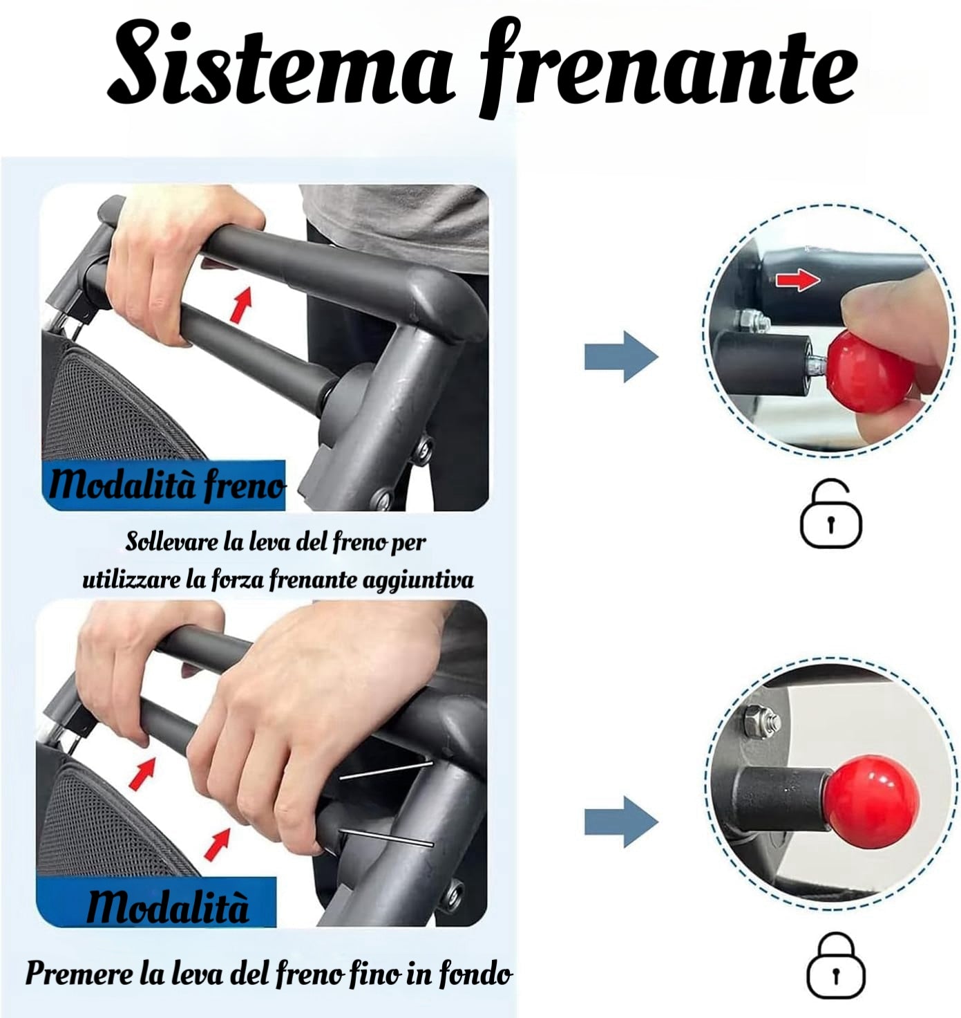 ByteTecpeak M1 Carrozzina pieghevole in alluminio - Leggera, adatta ai viaggi e con un carico massimo di 100 kg