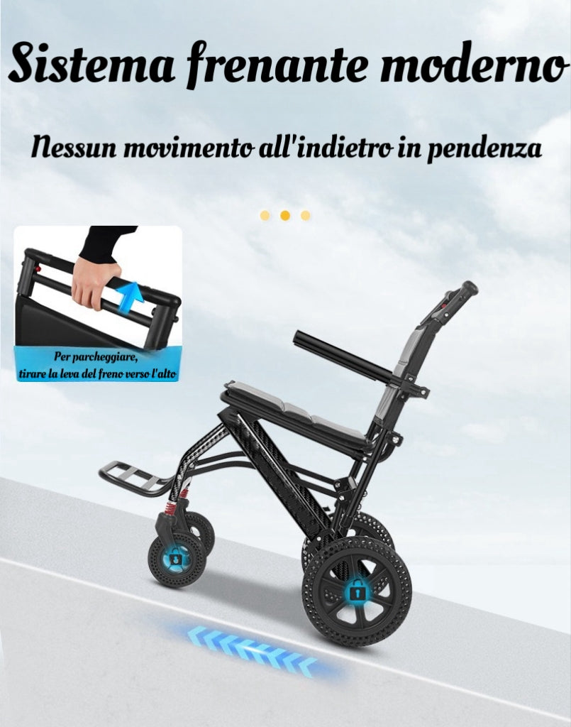 ByteTecpeak M1 Carrozzina pieghevole in alluminio - Leggera, adatta ai viaggi e con un carico massimo di 100 kg