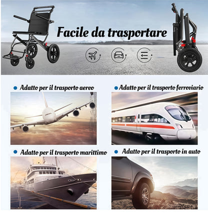 ByteTecpeak M1 Carrozzina pieghevole in alluminio - Leggera, adatta ai viaggi e con un carico massimo di 100 kg