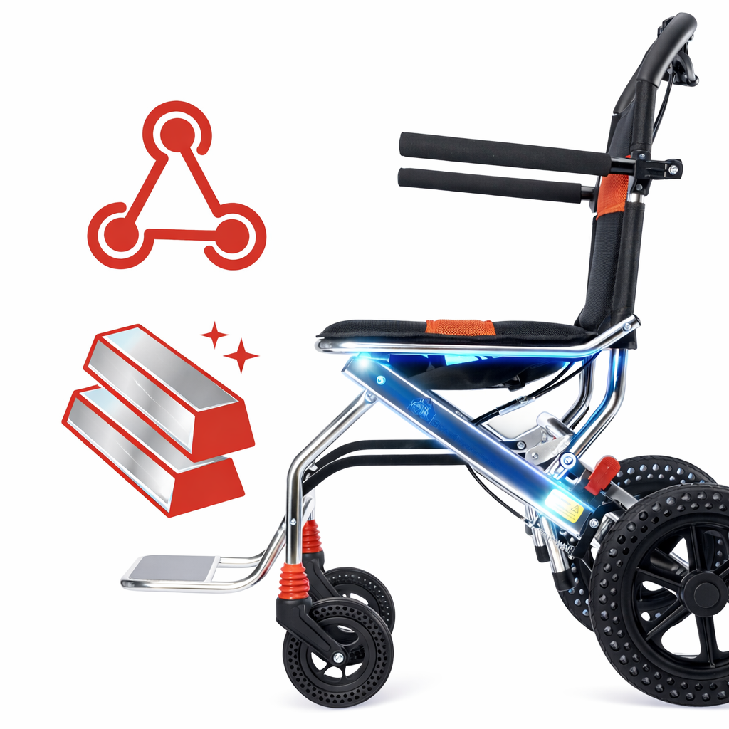 ByteTecpeak M2 Faltbar, Leichter manueller Rollstuhl aus Aluminiumlegierung