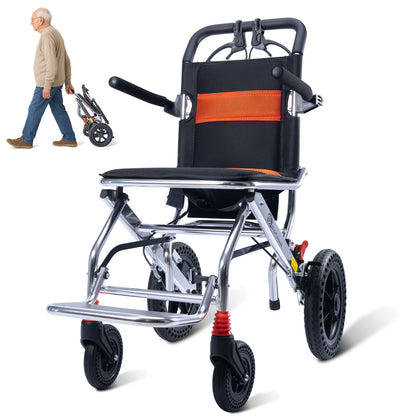 ByteTecpeak M2 Rollstuhl Faltbar, Leichter manueller Rollstuhl aus Aluminiumlegierung mit 100 kg Tragfähigkeit