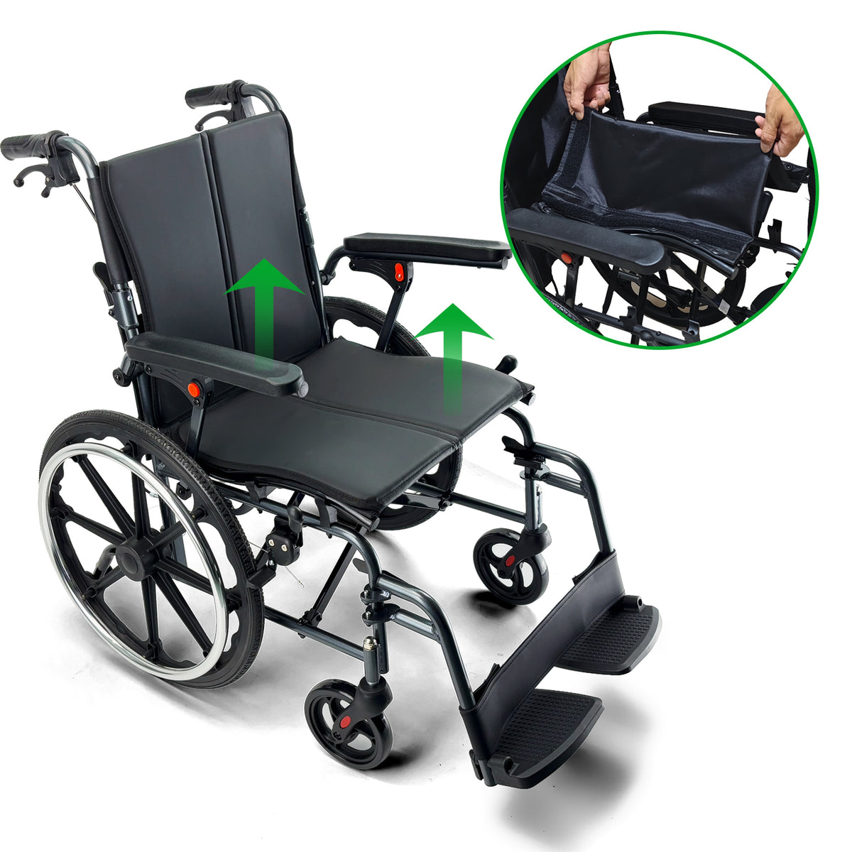 ByteTecpeak M4 Lightweight Manual Wheelchair – Foldable, 100 kg Load Capacity