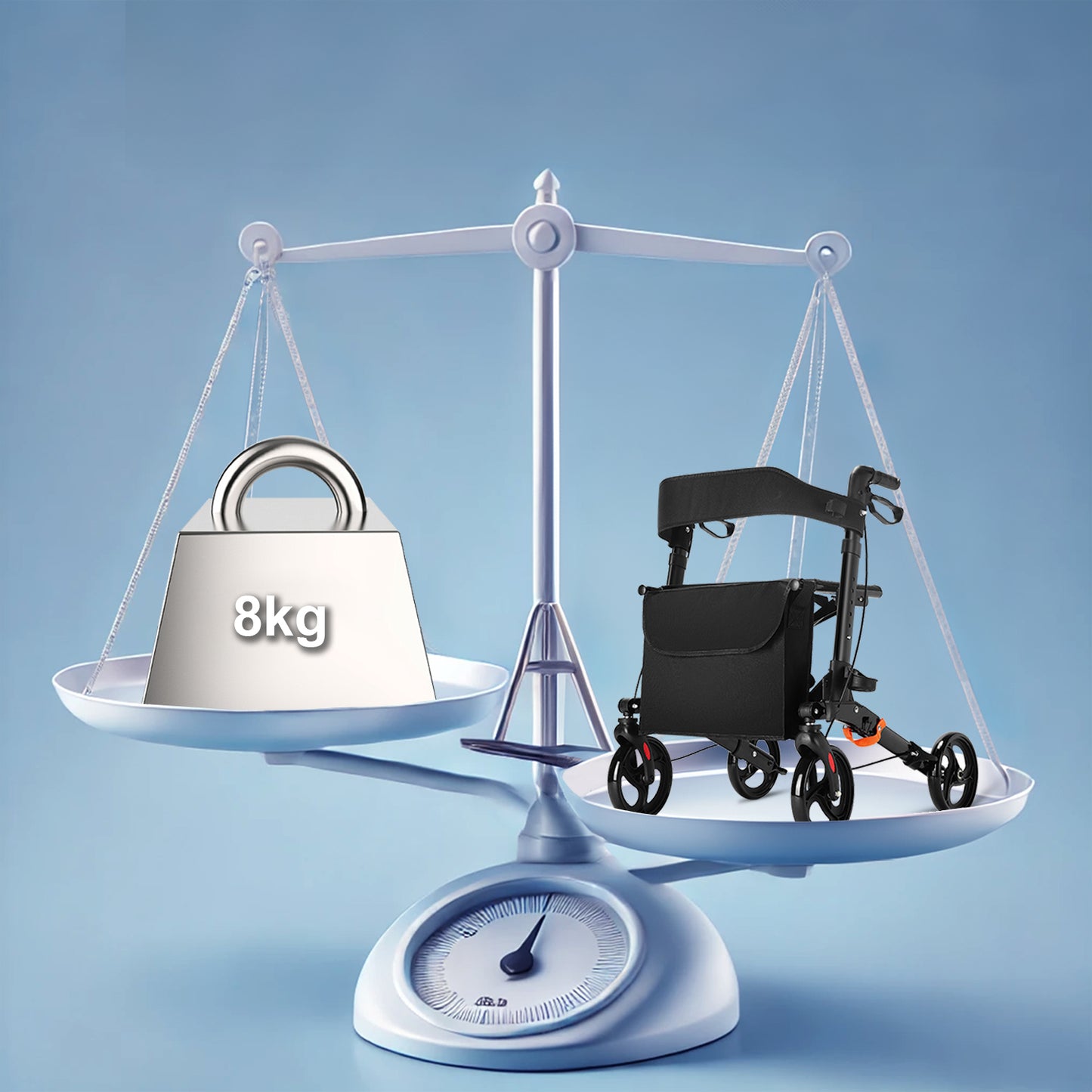 ByteTecpeak R1 Leichter, höhenverstellbarer Rollator mit Sitz, Faltbarer Gehwagen