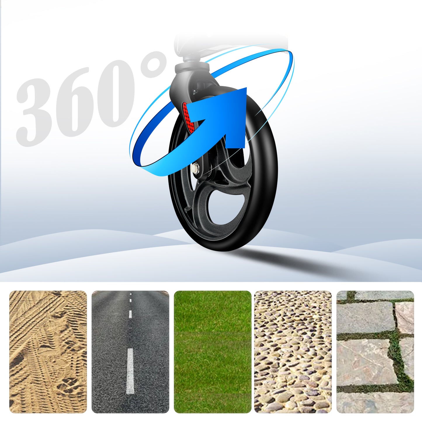 ByteTecpeak R1 Leichter, höhenverstellbarer Rollator mit Sitz, Faltbarer Gehwagen