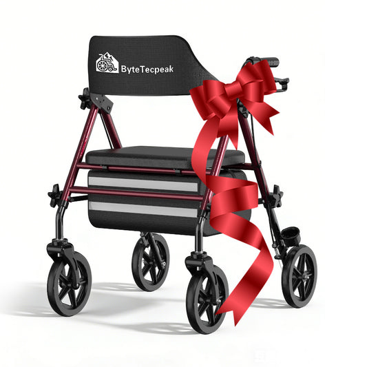 ByteTecpeak R4 Leichter Faltrollator mit Sitz - Kompakt und Praktisch für Mehr Mobilität