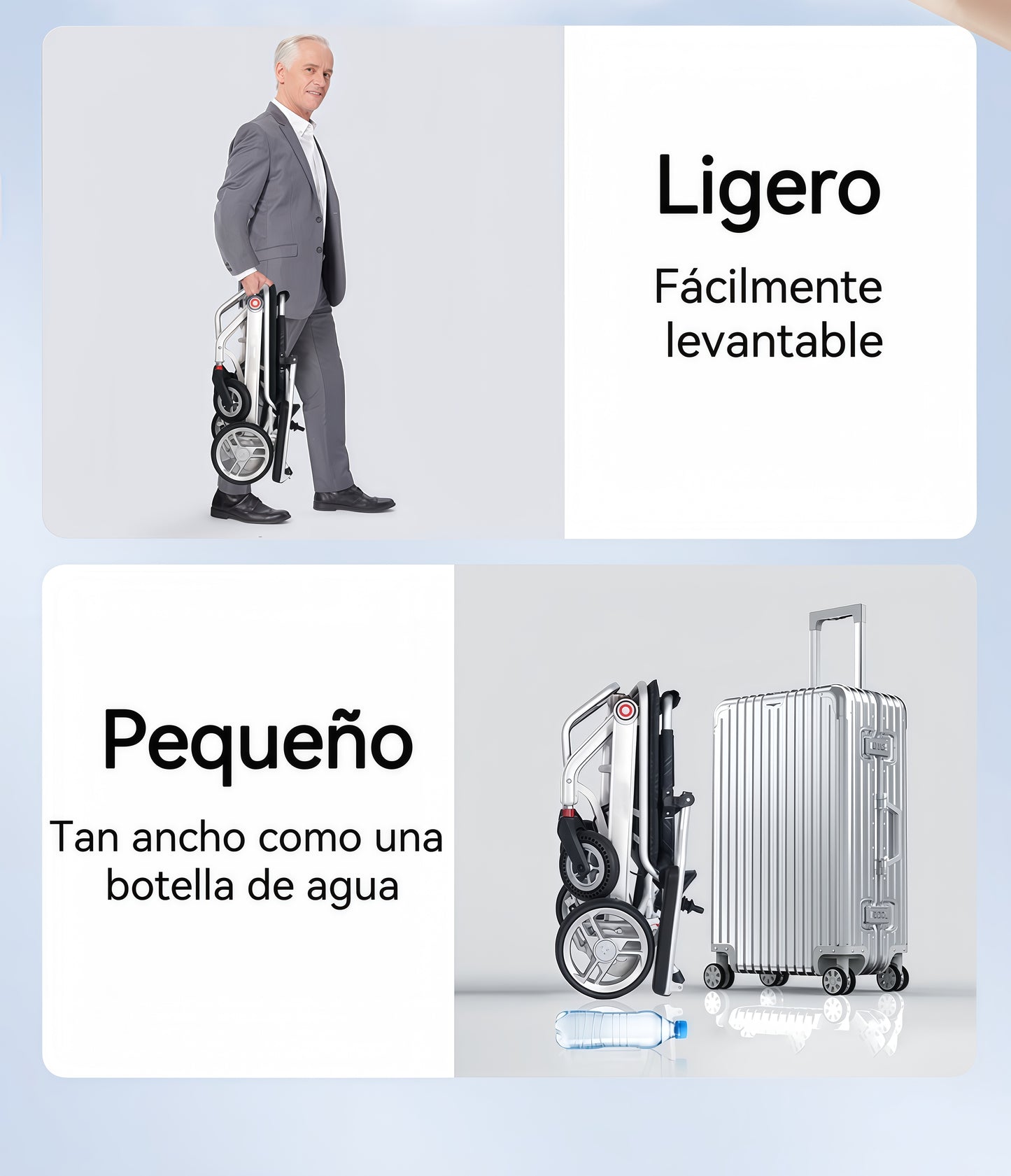 ByteTecpeak D01 Silla de ruedas eléctrica plegable de sólo 14,1 kg y 20 km de autonomía