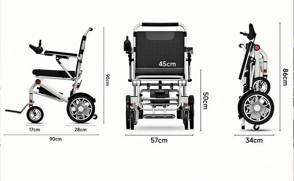 ByteTecpeak D06 Silla de ruedas eléctrica plegable ultraligera, 20 km de autonomía