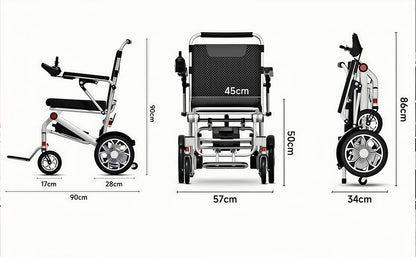 ByteTecpeak D06 Silla de ruedas eléctrica plegable ultraligera, 20 km de autonomía