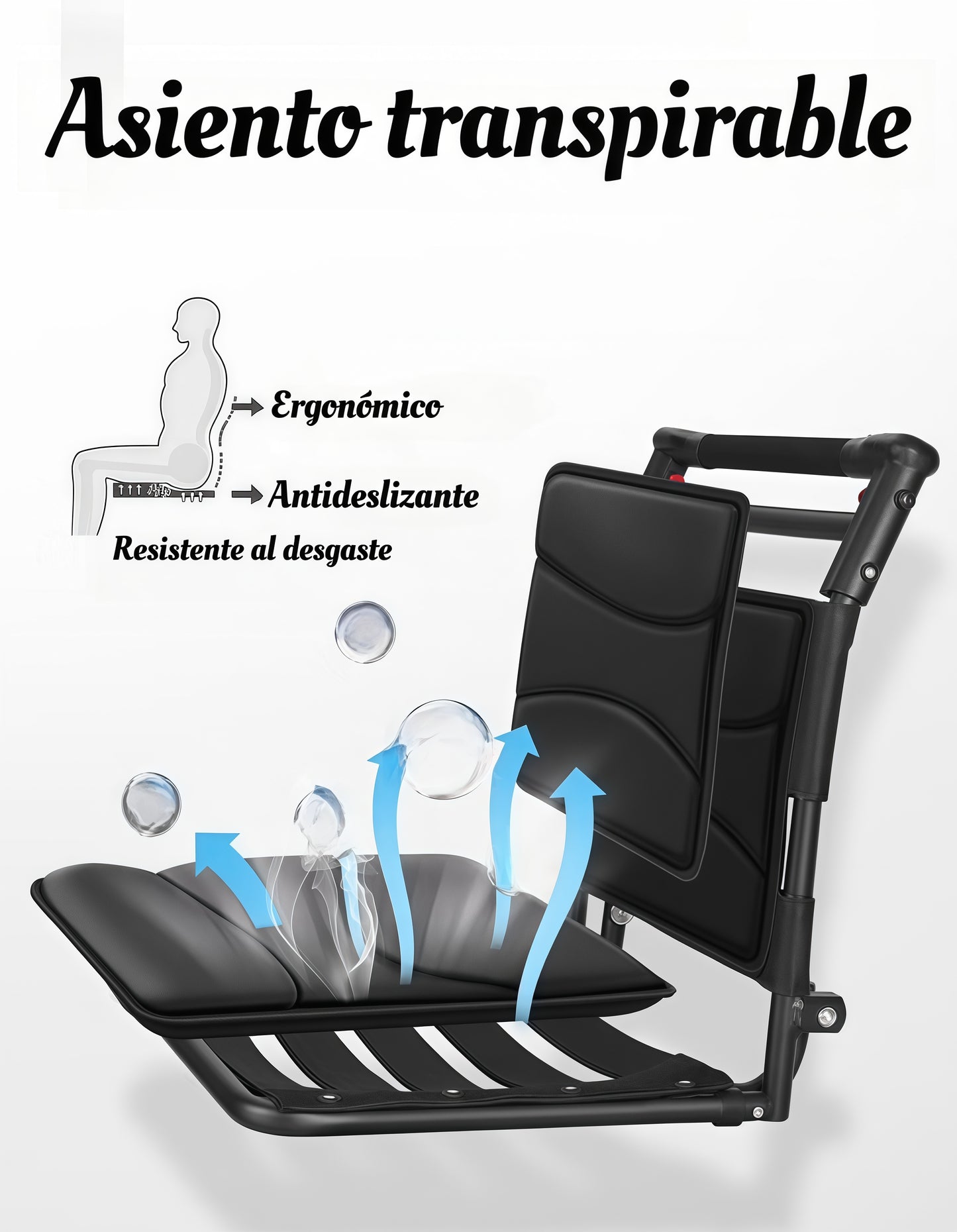 ByteTecpeak M1 Silla de ruedas de viaje ligera y plegable, transporte plegable, capacidad de carga 100 kg