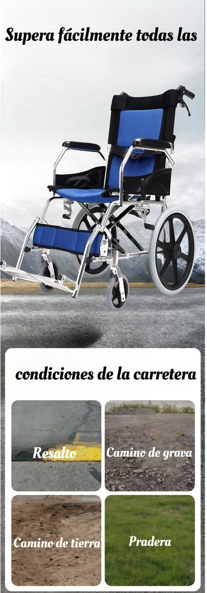 ByteTecpeak M3 Silla de Ruedas Ligera Plegable Ultraligera, Silla de Ruedas de Tránsito