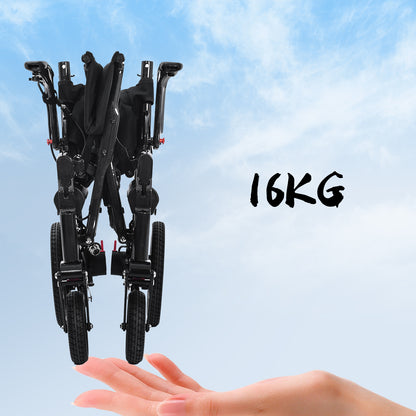 ByteTecpeak XP01 Elektrischer Rollstuhl aus Carbon, 2×8Ah Batterien, Reichweite 25 km