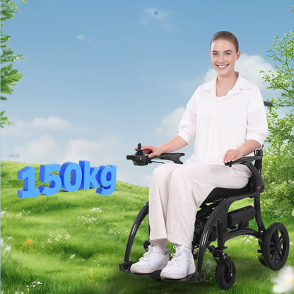 ByteTecpeak XP01 Elektrischer Rollstuhl aus Carbon, 2×8Ah Batterien, Reichweite 25 km