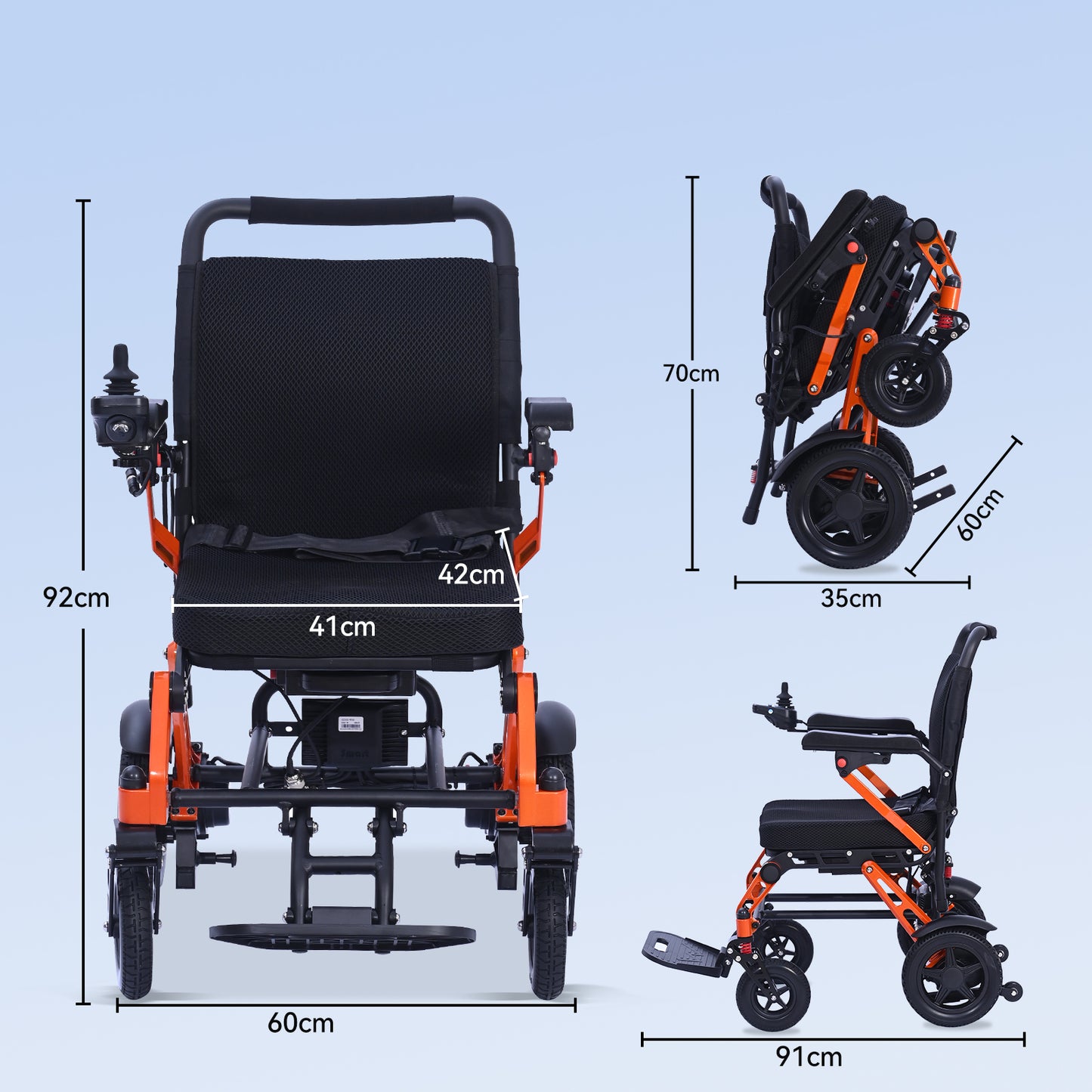 ByteTecpeak XP02 Elektrischer Rollstuhl-10Ah Akku, 20km Reichweite, Maximale Traglast 150kg
