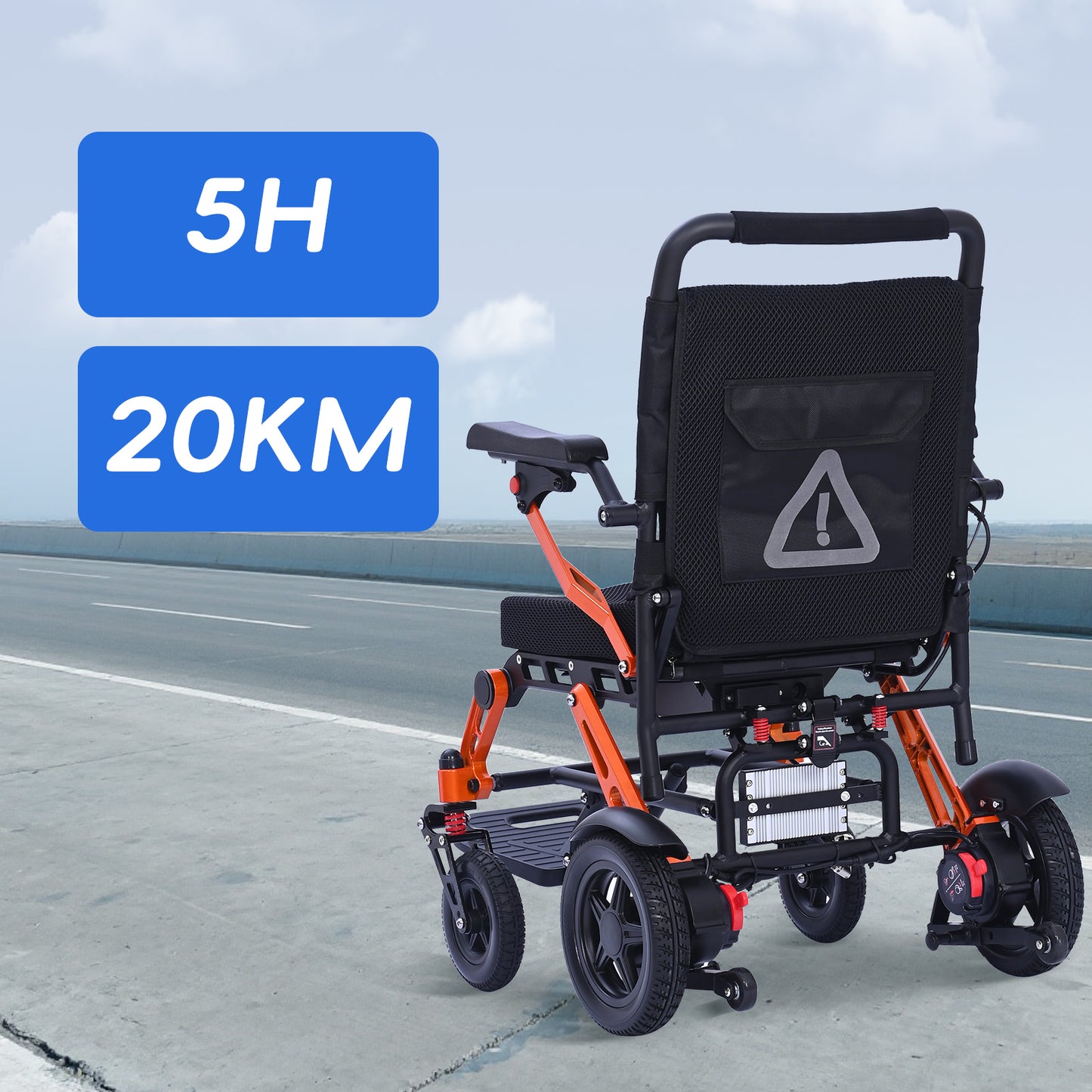 ByteTecpeak XP02 Elektrischer Rollstuhl-10Ah Akku, 20km Reichweite, Maximale Traglast 150kg