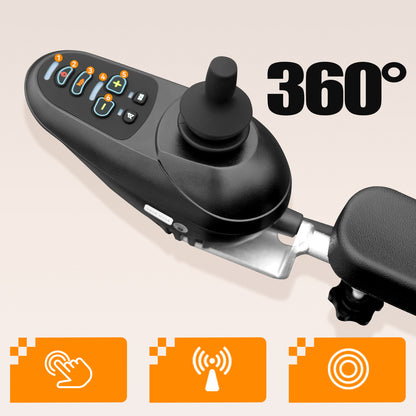 ByteTecpeak XPR04 Leicht Elektrischer Rollstuhl – 20km Reichweite, 500W Motor, 12Ah Akku