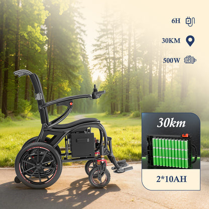 ByteTecpeak XP06 – ultraleichter Elektrorollstuhl mit Carbonfaser-Rahmenl |16 kg |30 km Reichweite