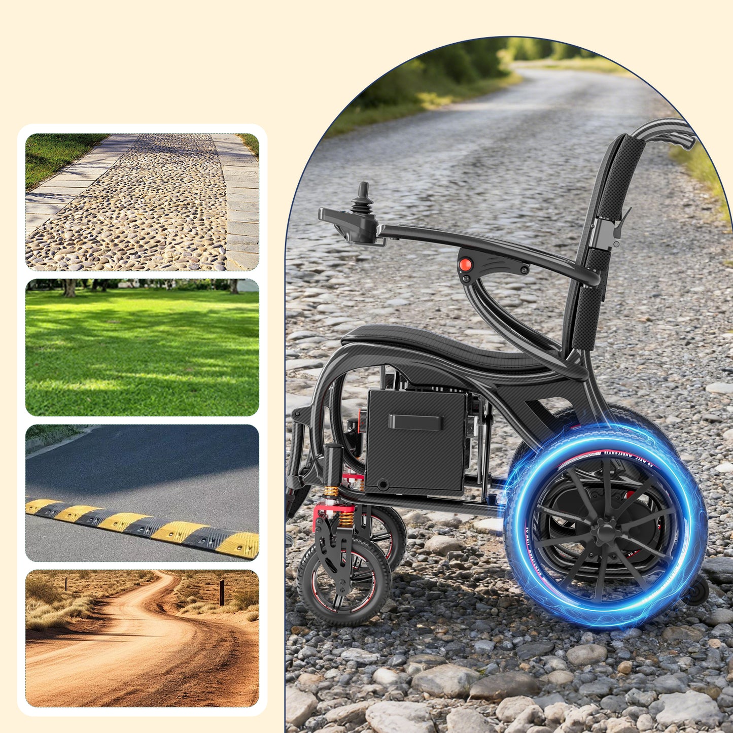 ByteTecpeak XP06 – ultraleichter Elektrorollstuhl mit Carbonfaser-Rahmenl |16 kg |30 km Reichweite