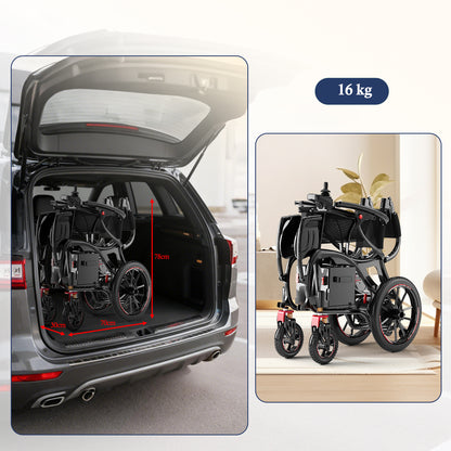 ByteTecpeak XP06 – ultraleichter Elektrorollstuhl mit Carbonfaser-Rahmenl |16 kg |30 km Reichweite